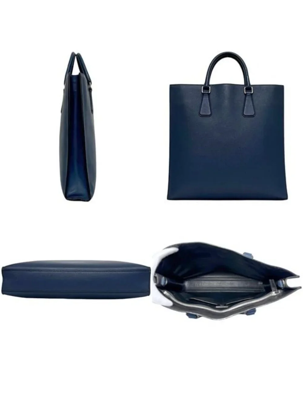 Prada Tote Blue Saffiano Leather 180 a Document Business